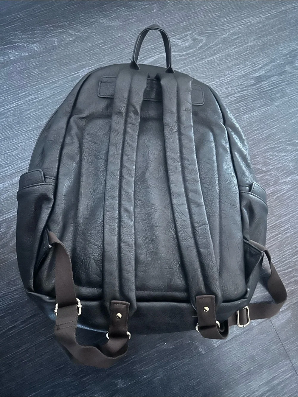 Monopoly Wanna Be Professional Black Faux Leather Laptop Backpack